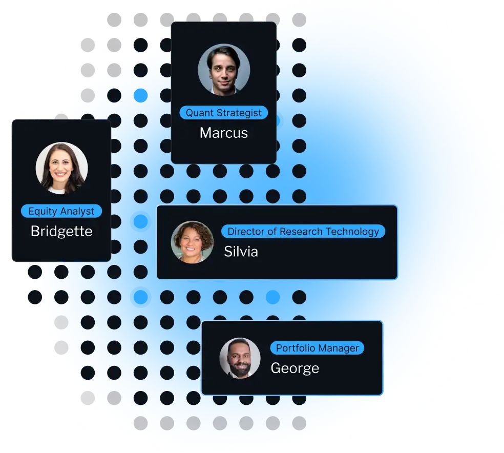 An image showing a number of team members with different job titles