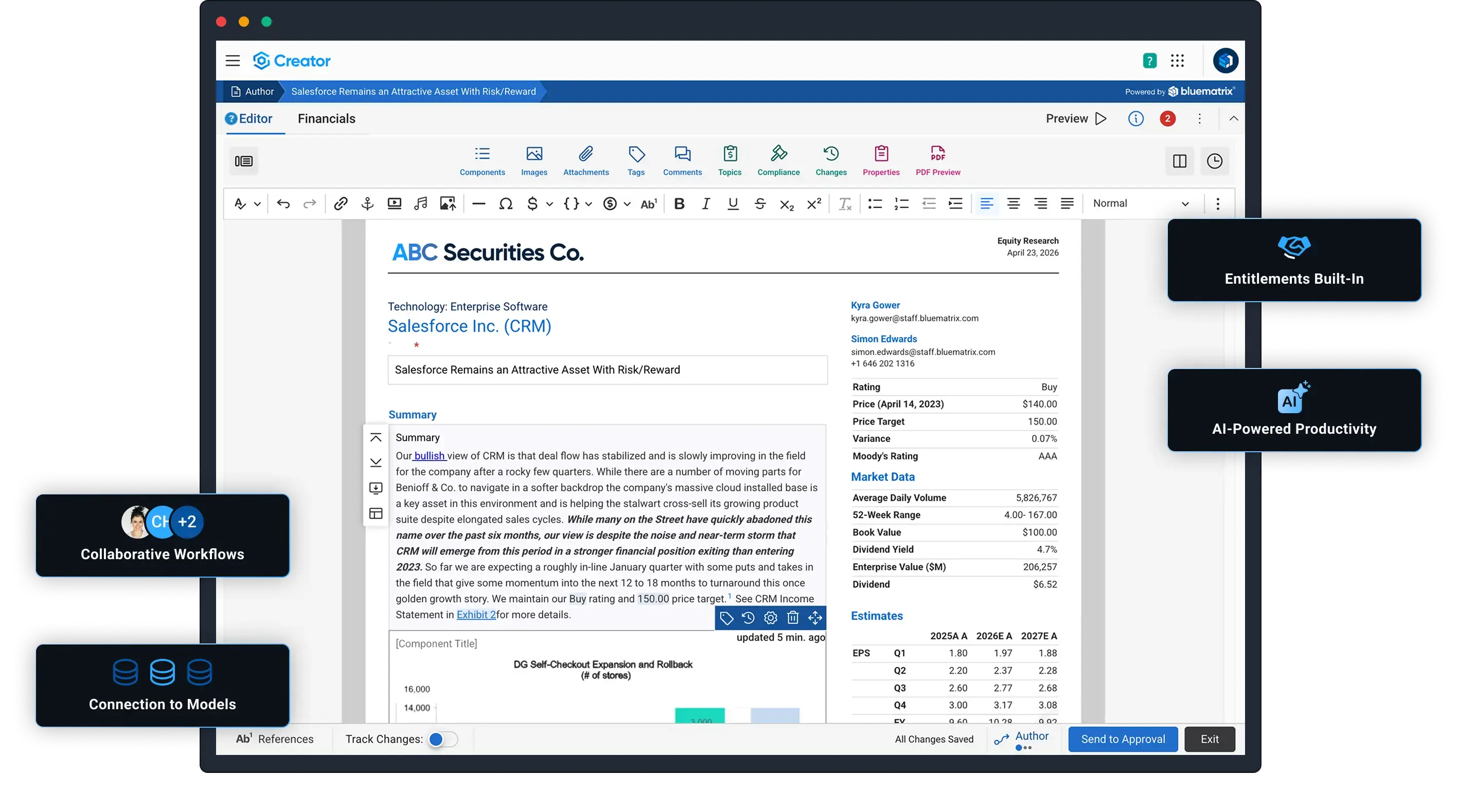 A screenshot of BlueMatrix Creator